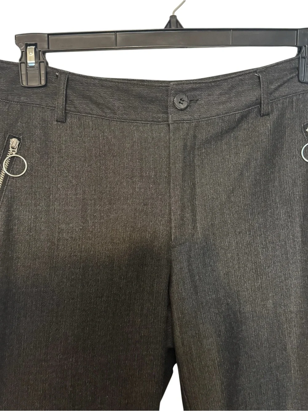 Dark GRAY Straight-Leg Dress Pants/Trouser with Zipper Detail  SIZE: 10     #Q - Picture 2 of 9